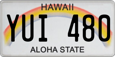 HI license plate YUI480