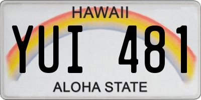 HI license plate YUI481