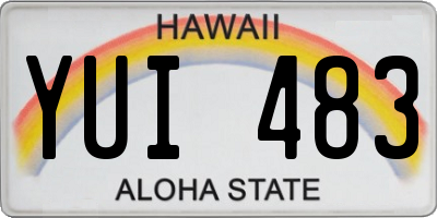 HI license plate YUI483