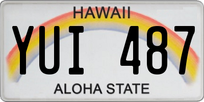 HI license plate YUI487