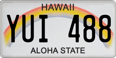 HI license plate YUI488