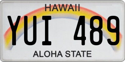 HI license plate YUI489