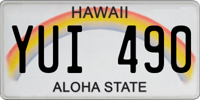 HI license plate YUI490