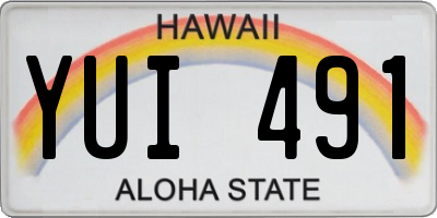 HI license plate YUI491