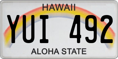 HI license plate YUI492