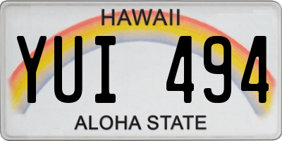 HI license plate YUI494