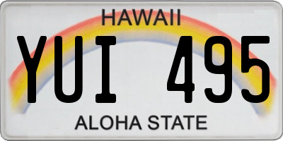 HI license plate YUI495