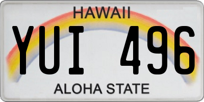 HI license plate YUI496
