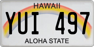 HI license plate YUI497