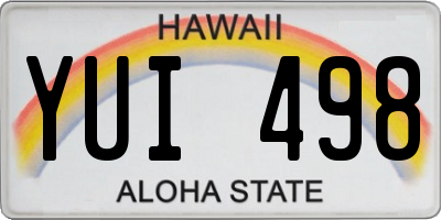 HI license plate YUI498