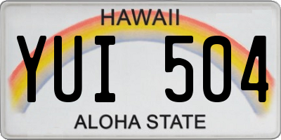 HI license plate YUI504