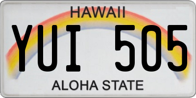 HI license plate YUI505