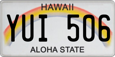 HI license plate YUI506