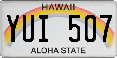 HI license plate YUI507