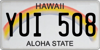 HI license plate YUI508