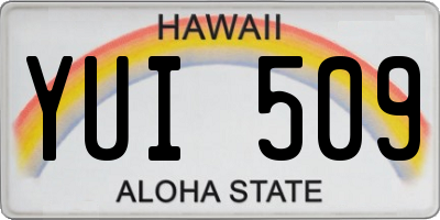 HI license plate YUI509