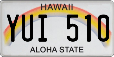HI license plate YUI510