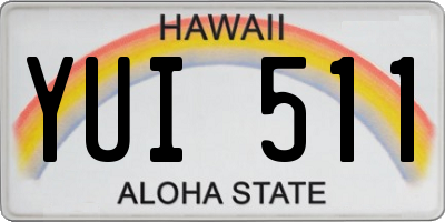 HI license plate YUI511
