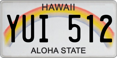 HI license plate YUI512
