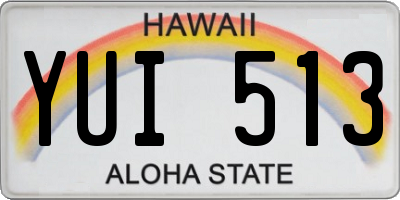 HI license plate YUI513