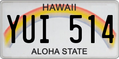 HI license plate YUI514