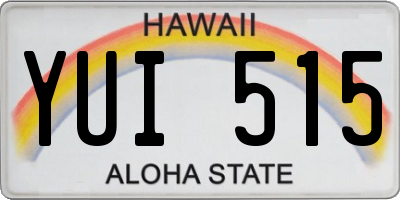 HI license plate YUI515