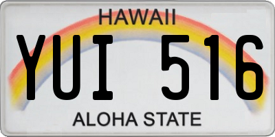 HI license plate YUI516