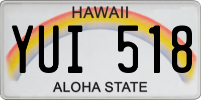 HI license plate YUI518