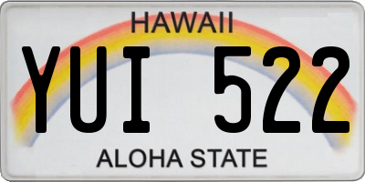 HI license plate YUI522