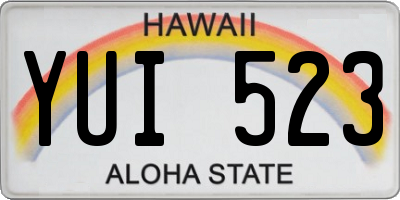 HI license plate YUI523
