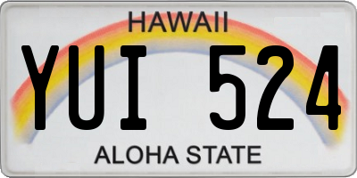 HI license plate YUI524