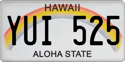 HI license plate YUI525