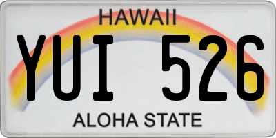 HI license plate YUI526