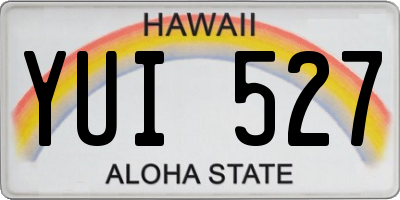 HI license plate YUI527