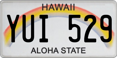 HI license plate YUI529