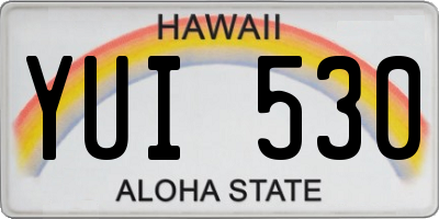 HI license plate YUI530