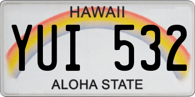 HI license plate YUI532