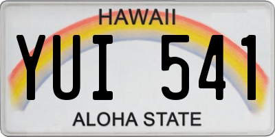 HI license plate YUI541