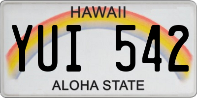 HI license plate YUI542