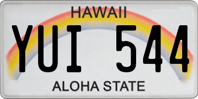 HI license plate YUI544