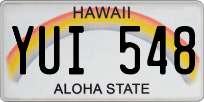 HI license plate YUI548