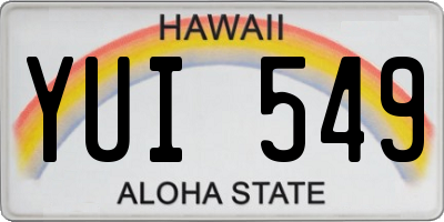 HI license plate YUI549