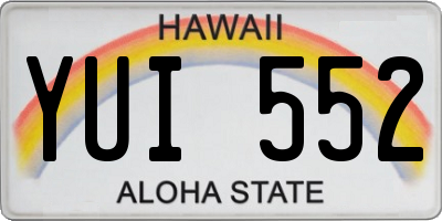 HI license plate YUI552