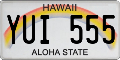HI license plate YUI555