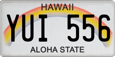 HI license plate YUI556