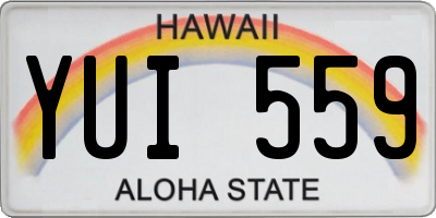 HI license plate YUI559
