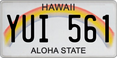 HI license plate YUI561