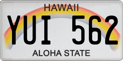 HI license plate YUI562