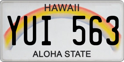 HI license plate YUI563