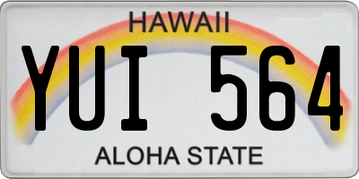 HI license plate YUI564